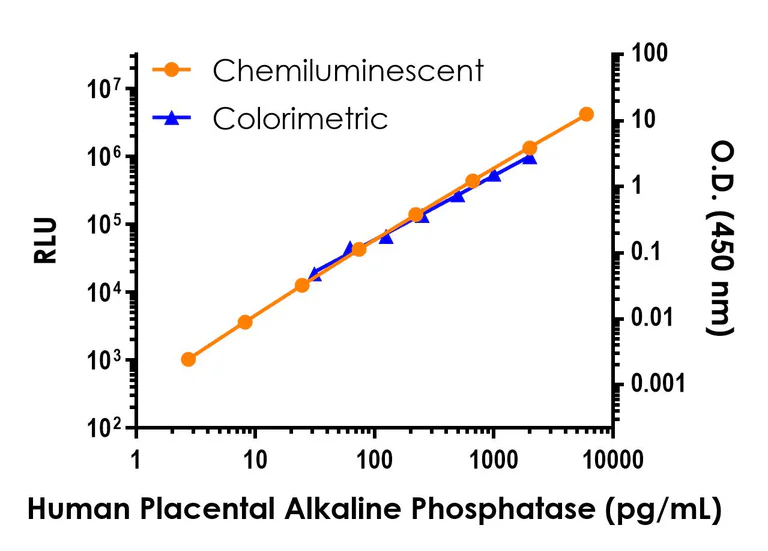 Sandwich ELISA - Human Placental alkaline phosphatase (PLAP) ELISA Kit, Chemiluminescent - Extracellular (AB327309)