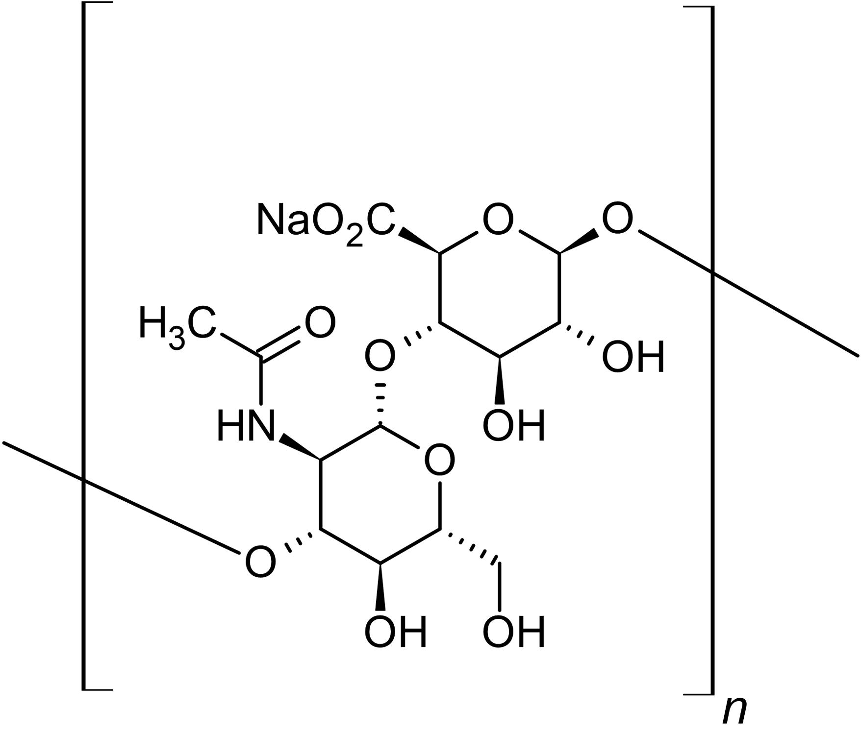 Chemical Structure - Hyaluronic acid sodium salt, Extracellular matrix component (AB143634)