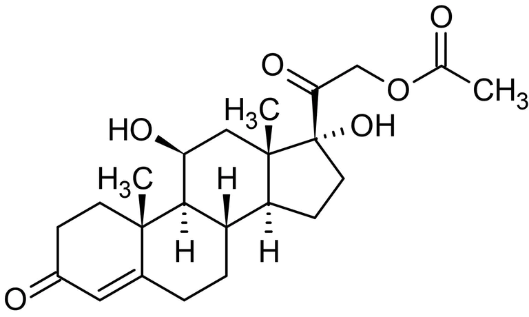 Chemical Structure - Hydrocortisone 21-acetate, Glucocorticoid anti-inflammatory agent (AB142889)
