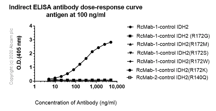 Indirect ELISA - Anti-IDH2 (mutated R172K) antibody [KMab-1] - BSA and Azide free (AB264060)