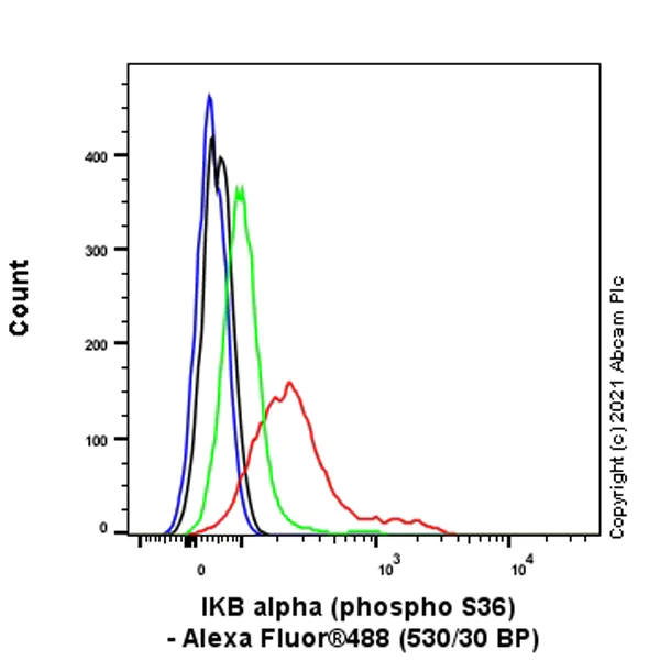 Flow Cytometry (Intracellular) - Anti-IKB alpha (phospho S36) antibody [EPR6235(2)] - BSA and Azide free (AB240059)