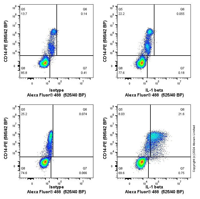 Flow Cytometry (Intracellular) - Anti-IL-1 beta antibody [EPR23851-127] (AB254360)