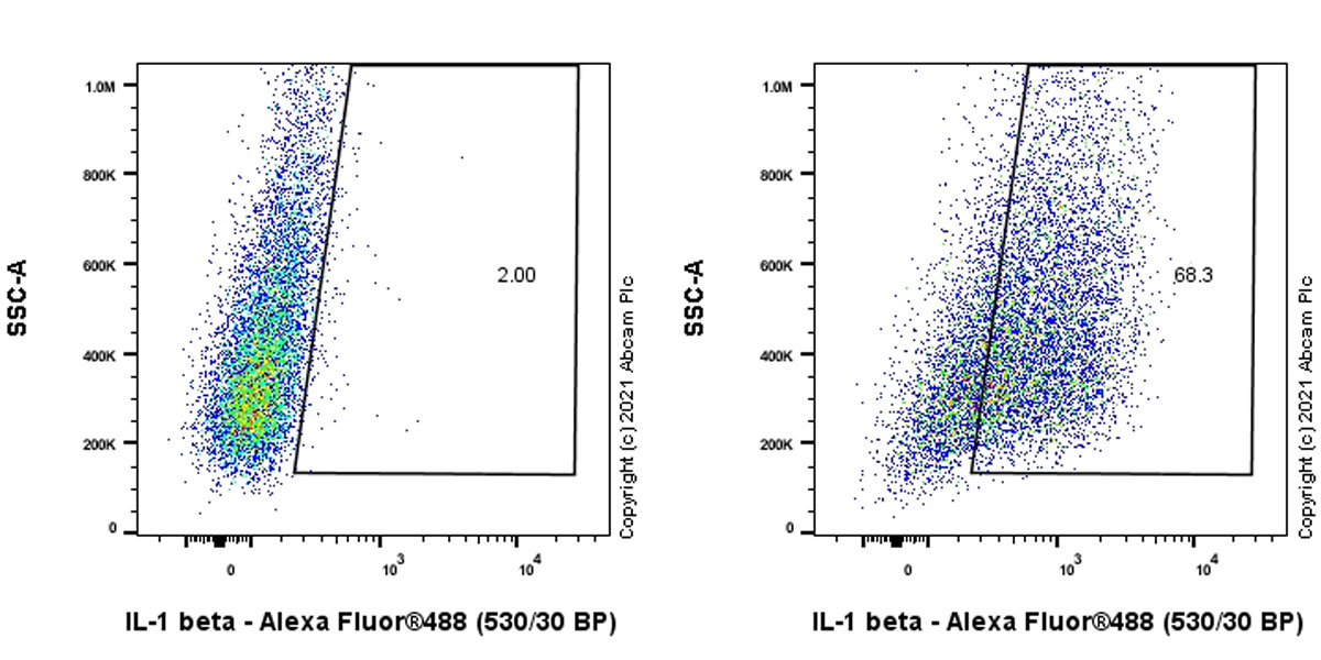 Flow Cytometry (Intracellular) - Anti-IL-1 beta antibody [EPR23851-127] - BSA and Azide free (ab282021), expandable thumbnail