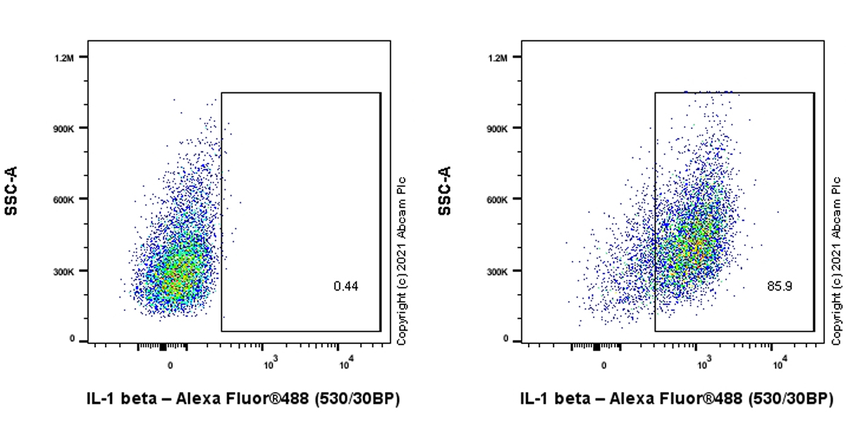 Flow Cytometry (Intracellular) - Anti-IL-1 beta antibody [EPR23851-127] - BSA and Azide free (AB282021), expandable thumbnail