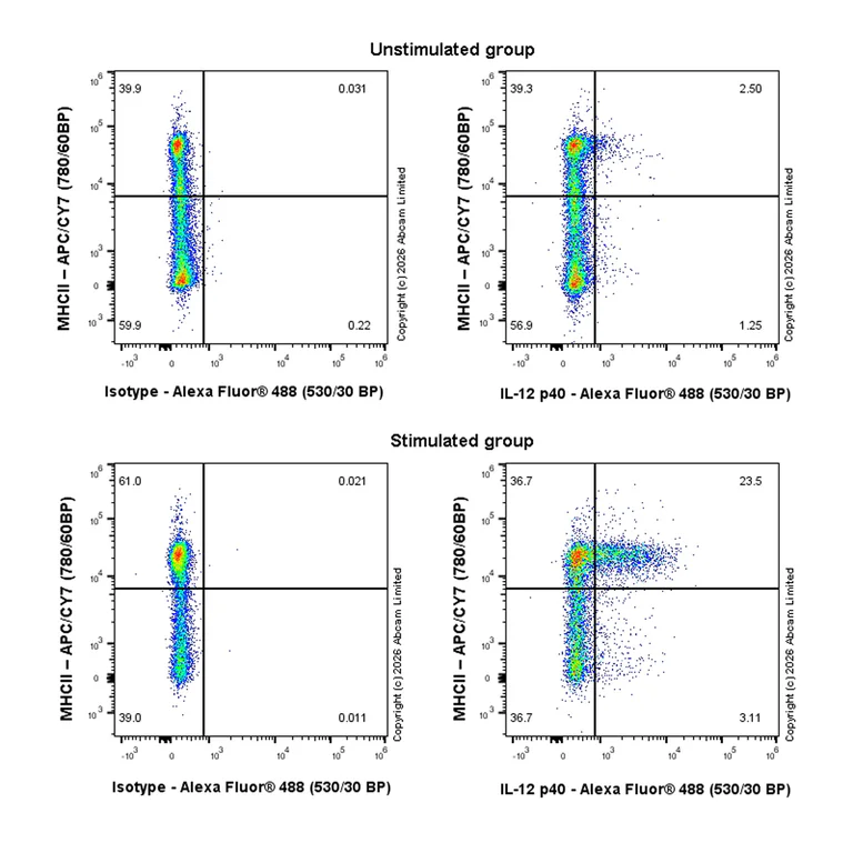 Flow Cytometry (Intracellular) - Anti-IL-12 p40 antibody [EPR28679-579] (AB326571)