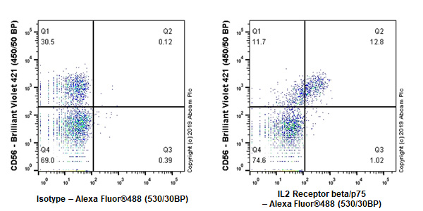 Flow Cytometry - Anti-IL2 Receptor beta/p75 antibody [EPR22892-2] - BSA and Azide free (AB264075)