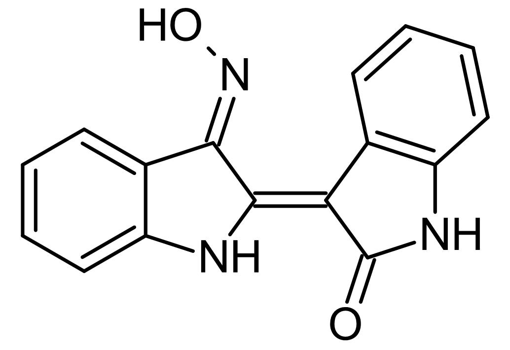Chemical Structure - Indirubin-3'-monoxime, GSK3beta inhibitor. CDK inhibitor. (AB141296)