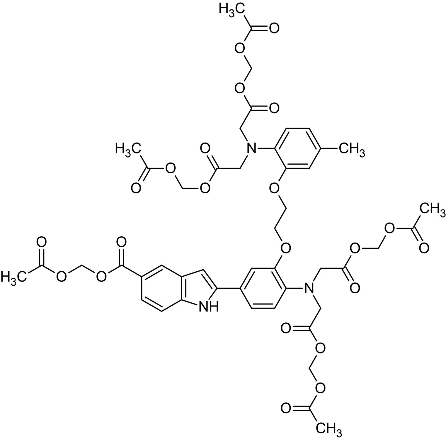 Chemical Structure - Indo-1 AM, fluorescent Ca2+ indicator (AB142778), expandable thumbnail