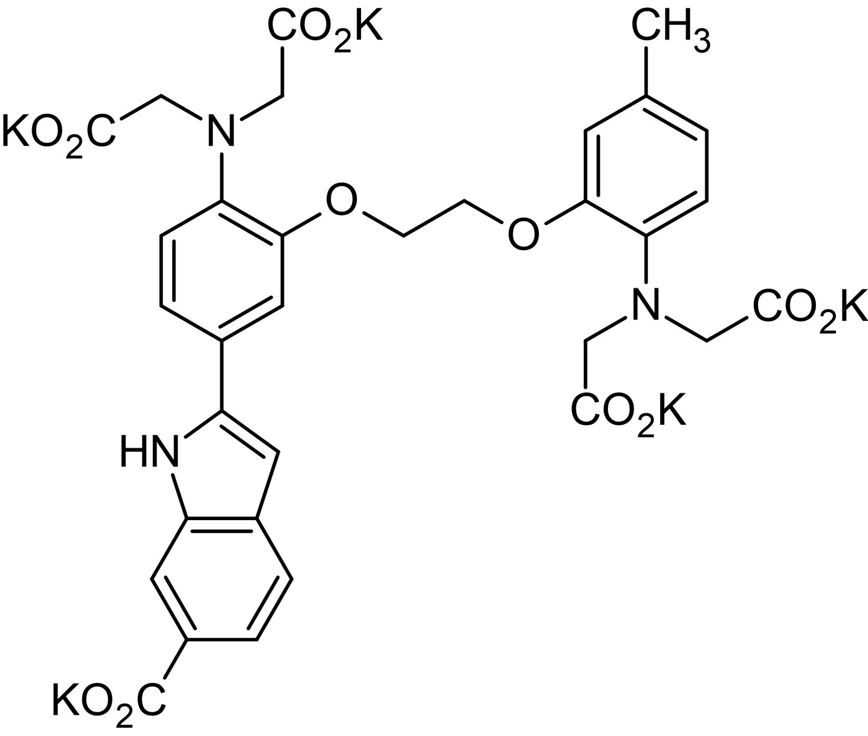 Chemical Structure - Indo-1 K+ salt, fluorescent Ca2+ indicator (AB142779)