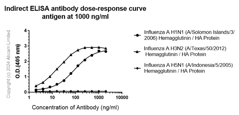 Indirect ELISA - Anti-Influenza A virus (H1N1 /H3N2) antibody [K03.12] (AB323560)