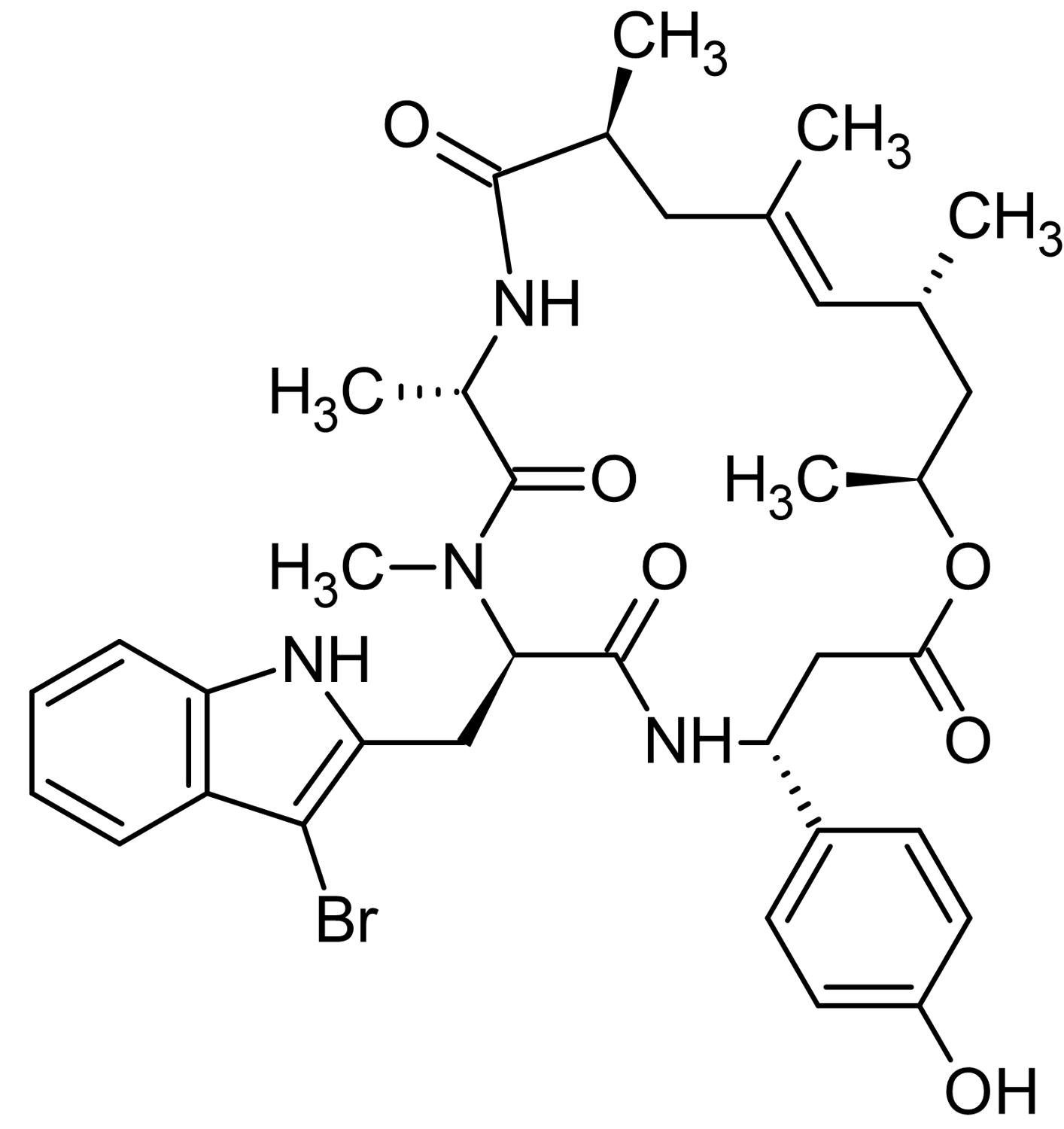 Chemical Structure - Jasplakinolide, Actin polymerization and stabilization inducer (AB141409), expandable thumbnail