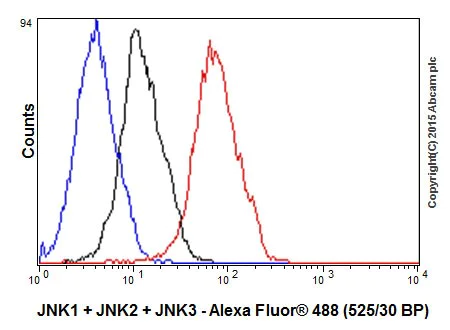 Flow Cytometry (Intracellular) - Anti-JNK1 + JNK2 + JNK3 antibody [EPR18841-95] (AB208035)