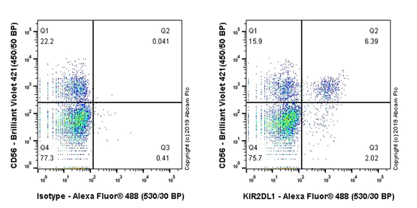 Flow Cytometry - Anti-KIR2DL3 + KIR2DL1 + KIR2DS2 + KIR2DL2 + KIR2DS1 antibody [EPR22492-64] - BSA and Azide free (AB255327)