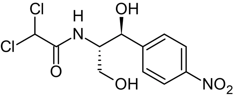 Chemical Structure - L-(+)-Chloramphenicol, antibiotic (AB142412)