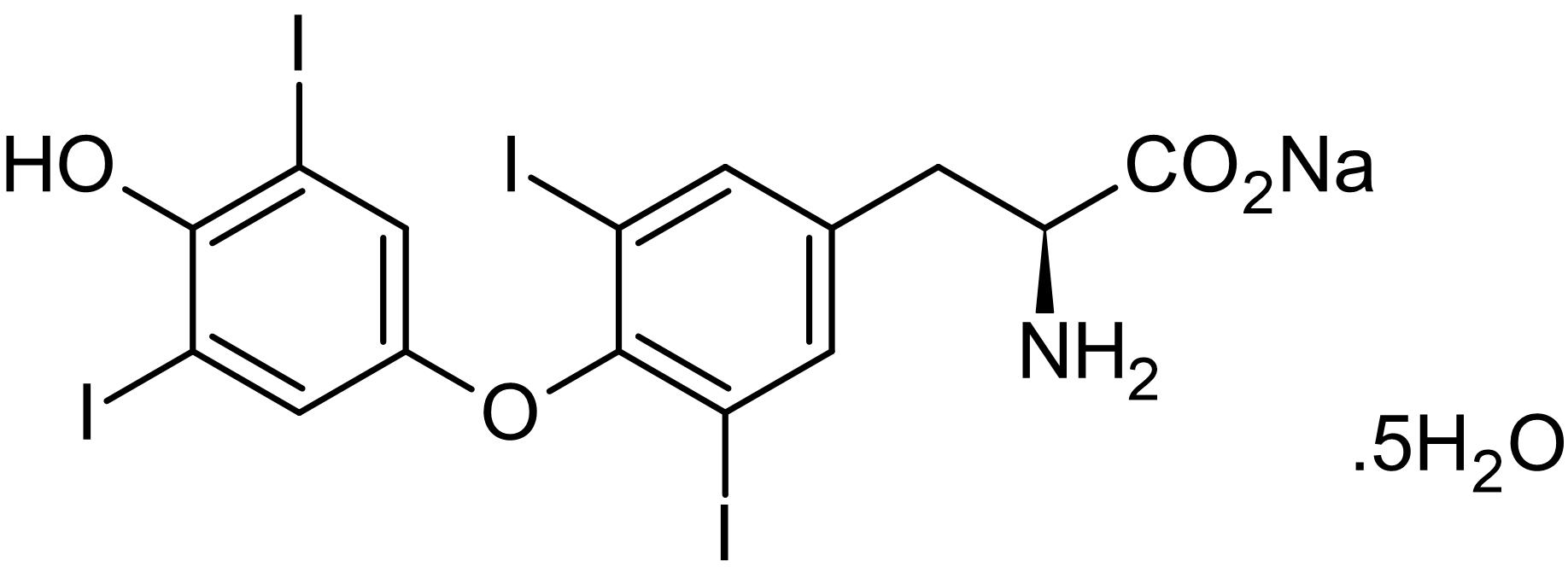 Chemical Structure - L-Thyroxine sodium salt pentahydrate (Sodium levothyroxine), thyroid prohormone (T4) (AB143720), expandable thumbnail