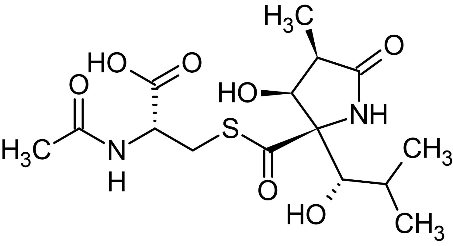 Chemical Structure - Lactacystin, proteasome inhibitor (AB141411)