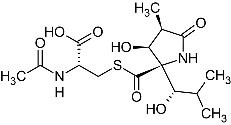 Chemical Structure - Lactacystin, proteasome inhibitor (AB141411)