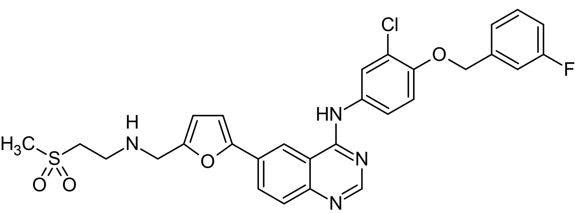 Chemical Structure - Lapatinib, EGFR and HER2 tyrosine kinase inhibitor (AB219408), expandable thumbnail