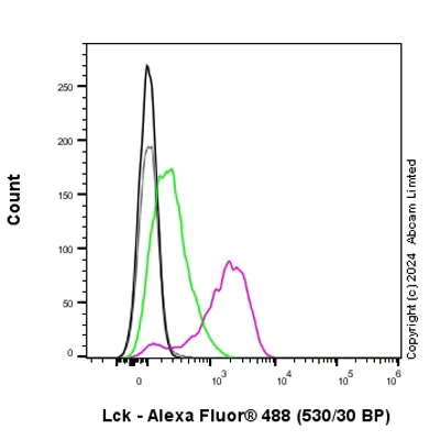 Flow Cytometry (Intracellular) - Anti-Lck (phospho Y394) antibody [EPR27974-93] - BSA and Azide free (AB318961)
