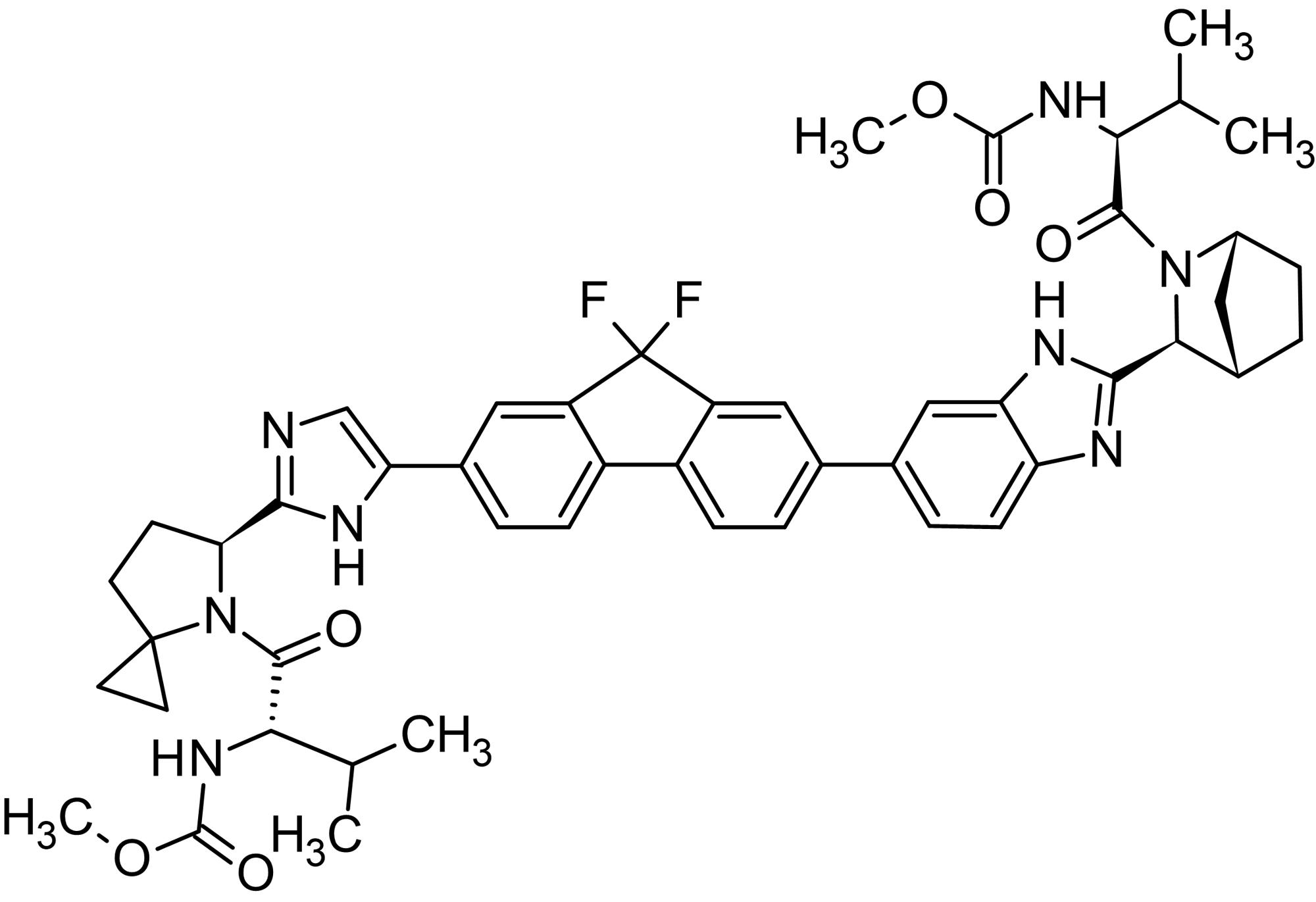 Chemical Structure - Ledipasvir, 5A of hepatitis C virus inhibitor (AB231508)