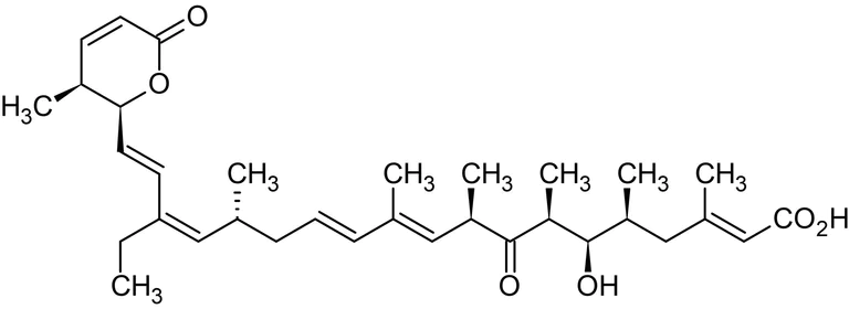 Chemical Structure - Leptomycin B (ethanol solution), Antibiotic, antifungal. Inhibitor of CRM-1 mediated nuclear export. (AB120501)