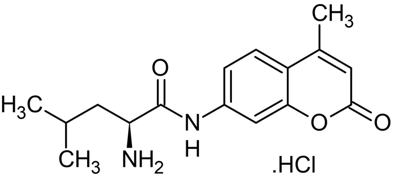 Chemical Structure - Leu-AMC hydrochloride, Fluorogenic leucine aminopeptidase substrate (AB145346)