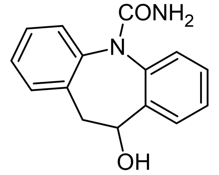 Chemical Structure - Licarbazepine (10,11-Dihydro-10-hydroxycarbamazepine), Active oxcarbazepine metabolite (AB145867)
