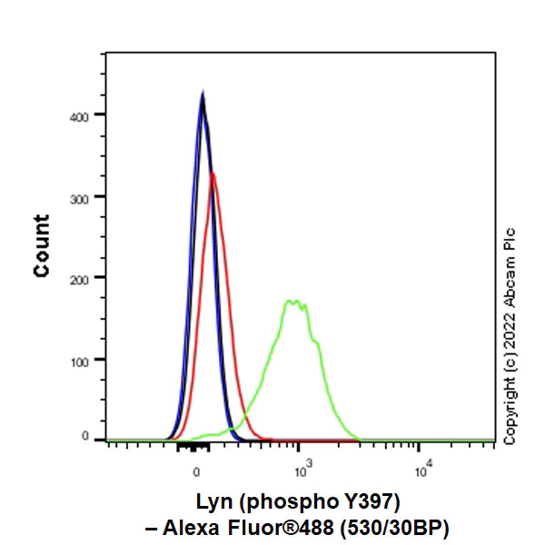 Flow Cytometry (Intracellular) - Anti-Lyn (phospho Y397) antibody [EPR26354-1] (BSA and Azide free) (AB300119)