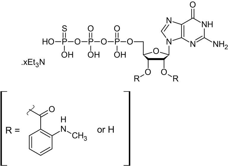 Chemical Structure - Mant-GTPgammaS (aqueous solution), adenylyl cyclase inhibitor (AB146758)