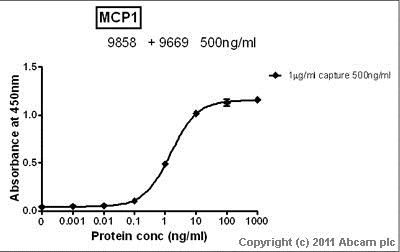 Sandwich ELISA - Anti-MCP1 antibody [2.2-4H5-1A11] (AB9858)
