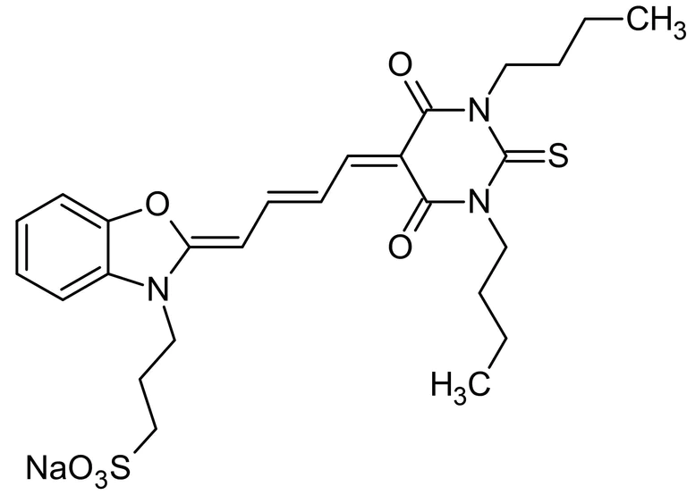 Chemical Structure - Merocyanin 540 (Merocyanine 540), Fluorescent membrane indicator (AB145391)