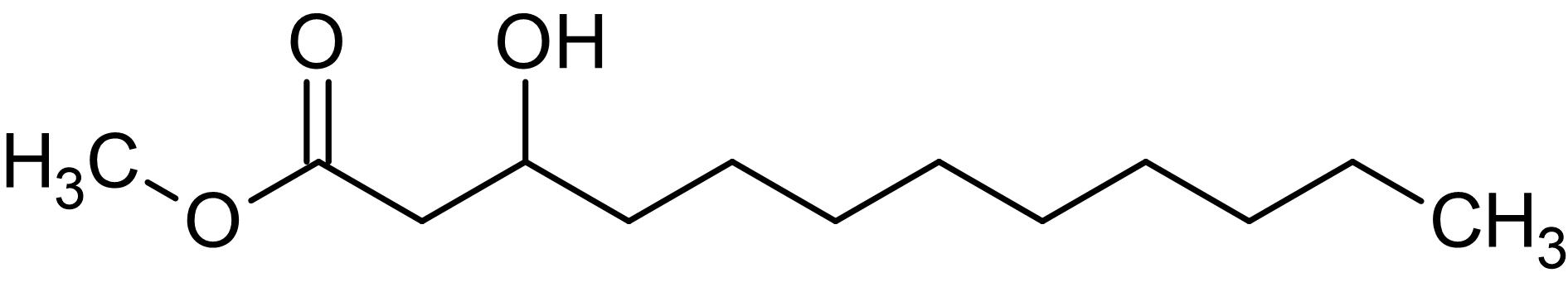Chemical Structure - Methyl 3-hydroxydodecanoate, 3-Hydroxy fatty acid methyl ester (AB144031), expandable thumbnail