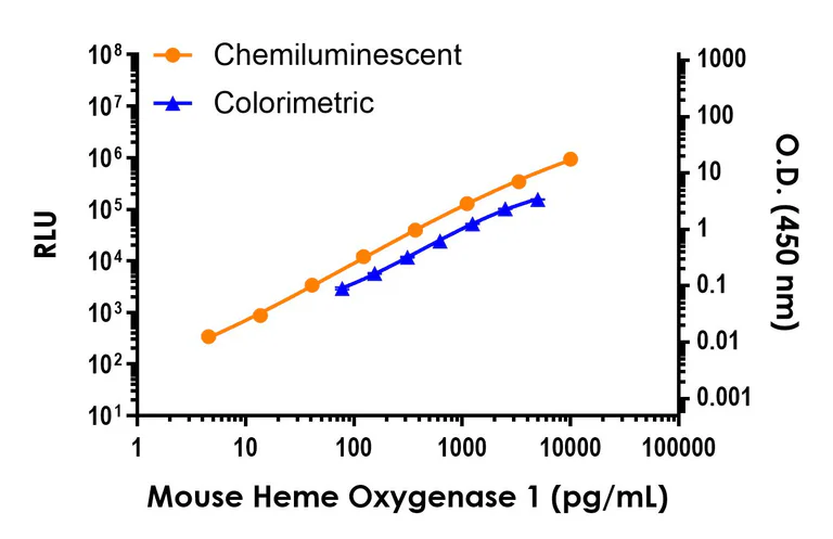 Sandwich ELISA - Mouse Heme Oxygenase 1 ELISA Kit, Chemiluminescent (AB327326)
