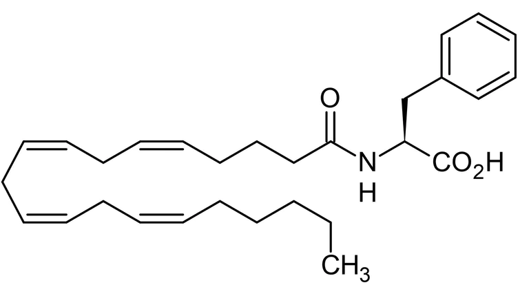 Chemical Structure - N-Arachidonoyl-L-phenylalanine, Arachidonoyl amino acid (AB141612)
