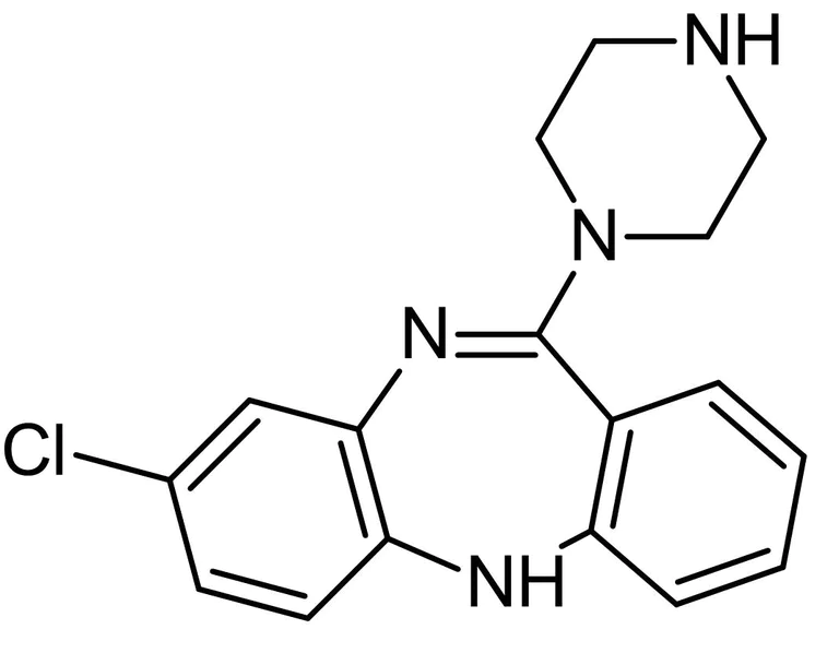 Chemical Structure - N-Desmethyl clozapine (Normethylclozapine), Clozapine metabolite. M1 agonist. D2/D3 agonist. (AB120026)