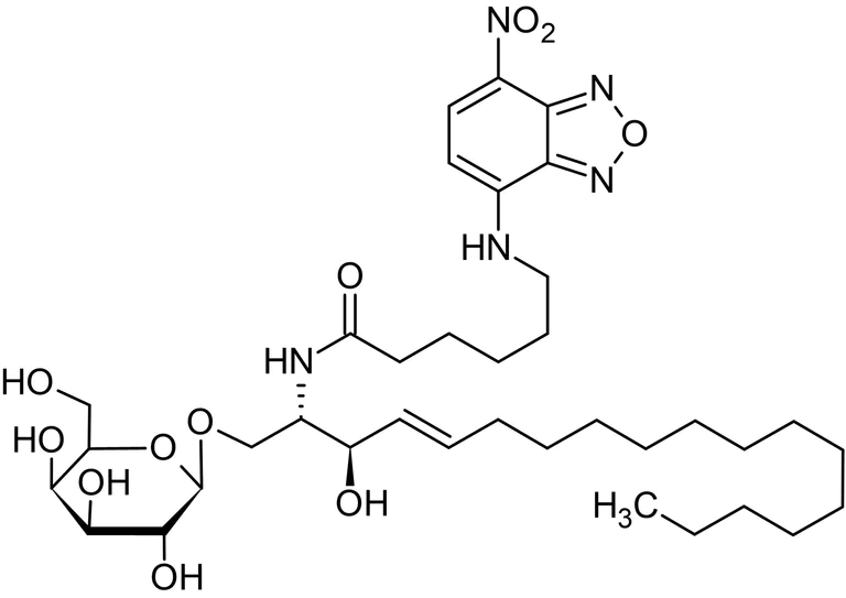 Chemical Structure - N-Hexanoyl-NBD-galactosylceramide (C6-GalCer), Fluorescent C6:0-galactosylceramide analog (AB143988)