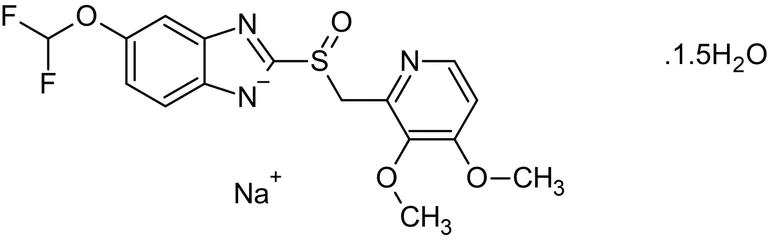 Chemical Structure - Pantoprazole sodium sesquihydrate, H+/K+ ATPase proton pump inhibitor (AB142339)