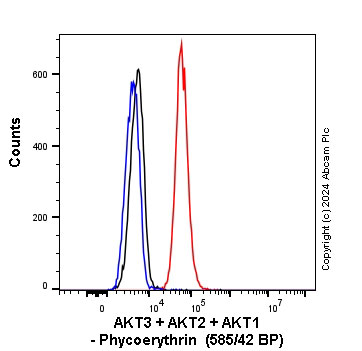 Flow Cytometry (Intracellular) - PE Anti-AKT3 + AKT2 + AKT1 antibody [Y89] (AB316178), expandable thumbnail