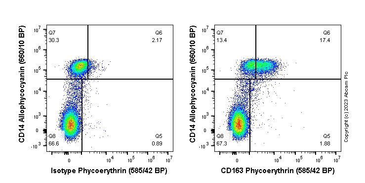 Flow Cytometry - PE Anti-CD163 antibody [EPR19518] (AB314947), expandable thumbnail