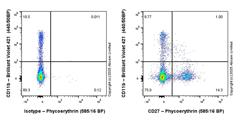 Flow Cytometry - PE Anti-CD27 antibody [EPR27428-9] (AB324175)