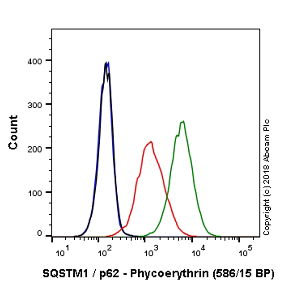 Flow Cytometry (Intracellular) - PE Anti-SQSTM1 / p62 antibody [EPR18351] - Autophagosome Marker (AB225454), expandable thumbnail