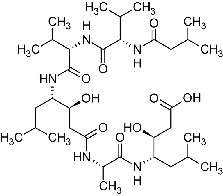 Chemical Structure - Pepstatin A, aspartic protease inhibitor (AB141416)