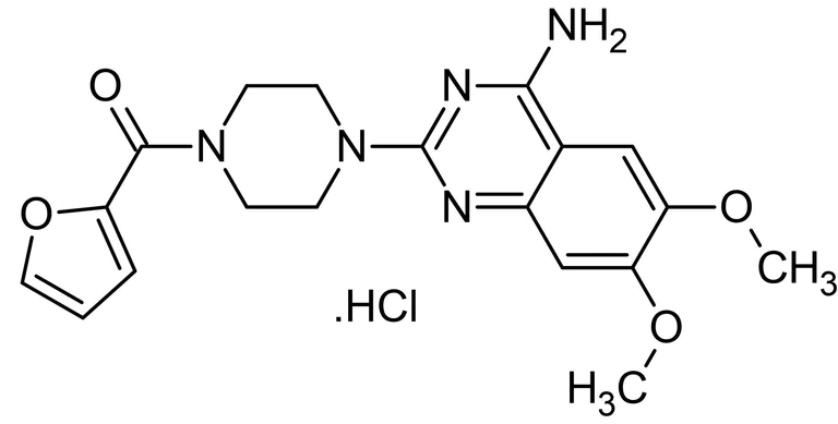 Chemical Structure - Prazosin hydrochloride, Peripheral alpha adrenoceptor antagonist (AB120238)