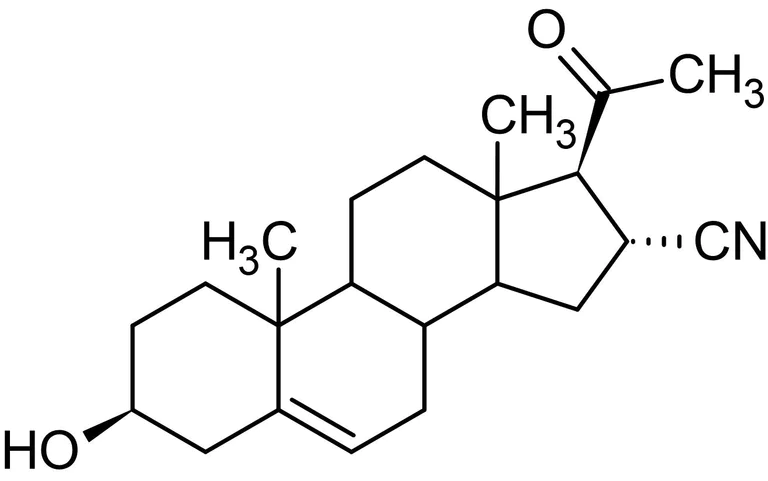 Chemical Structure - Pregnenolone-16alpha-carbonitrile, Cytochrome P-450 inducer (AB144545)