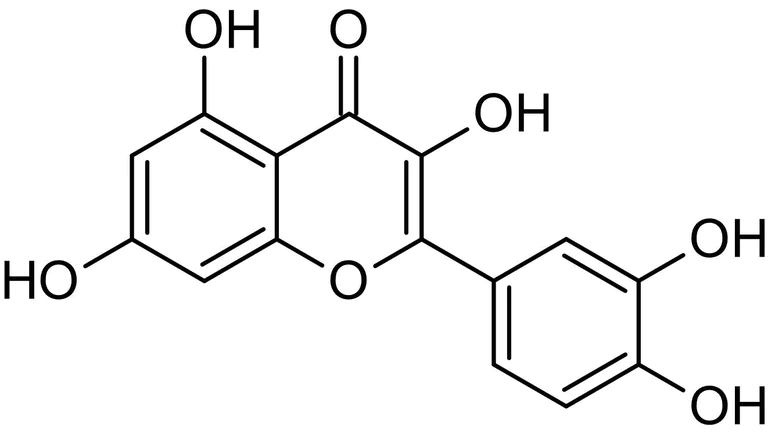 Chemical Structure - Quercetin, Antioxidative flavonoid (AB120247)
