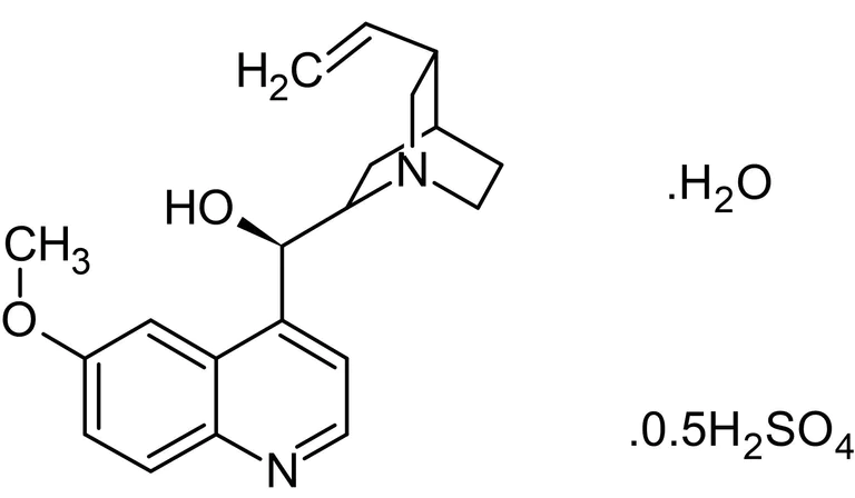 Chemical Structure - Quinine hemisulfate monohydrate, Potassium channel blocker (AB146327)