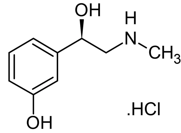 Chemical Structure - (R)-(-)-Phenylephrine hydrochloride, alpha1 Adrenoceptor agonist (AB120761)
