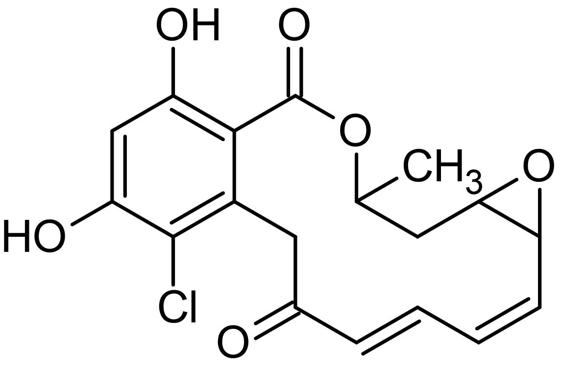 Chemical Structure - Radicicol, Heat shock protein (HSP) 90 inhibitor (AB141848)