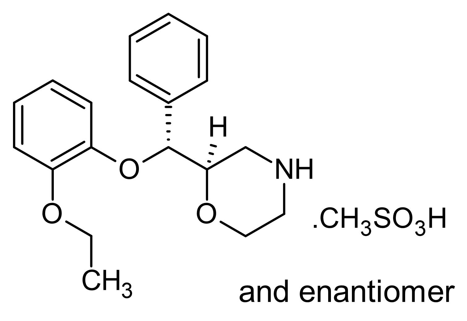Chemical Structure - Reboxetine mesylate, Noradrenaline reuptake inhibitor (AB120157)
