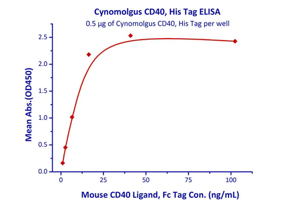 Functional Studies - Recombinant cynomolgus monkey CD40 protein (Active) (AB220560)